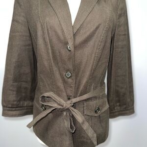 Banana Republic Taupe Belted Blazer